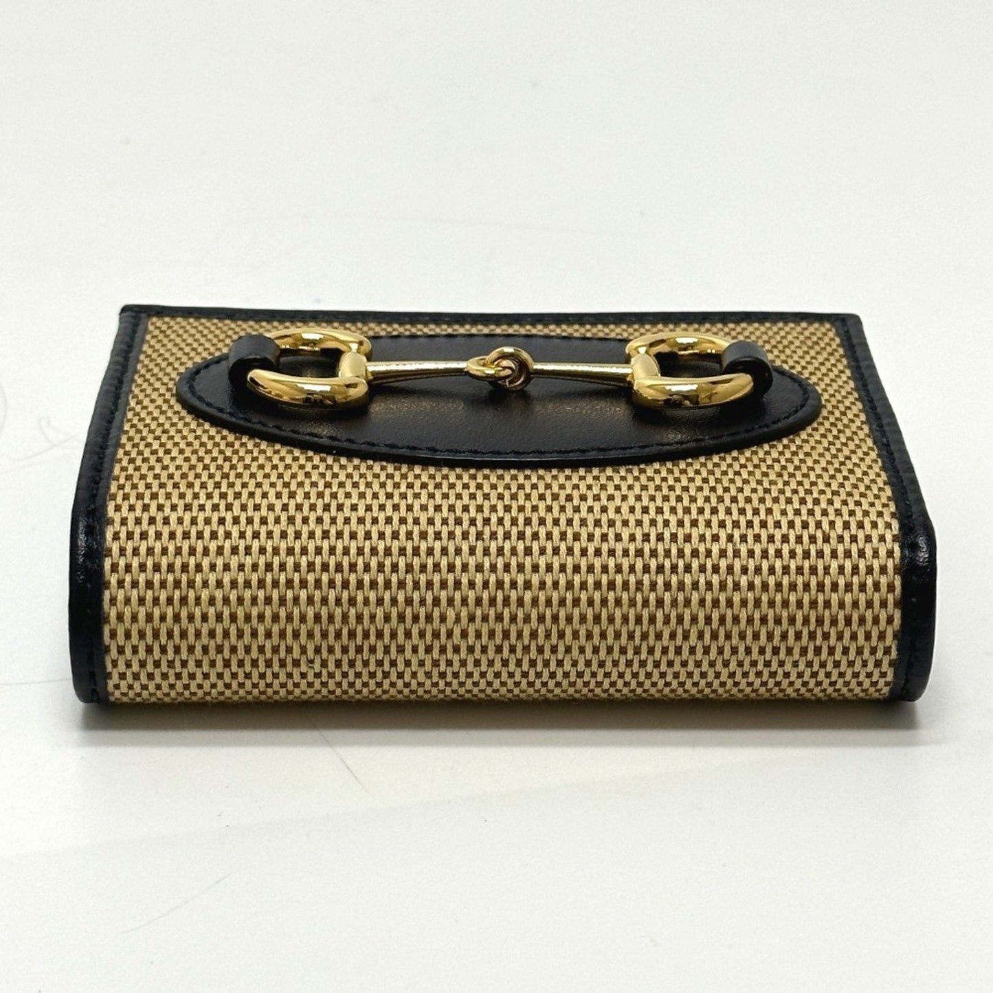 Gucci Beige Canvas Leather Wallet (Tri-Fold) ( )