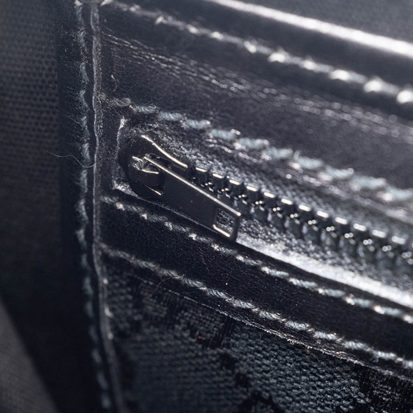 Gucci Black Gg Canvas Leather Handbag ( )