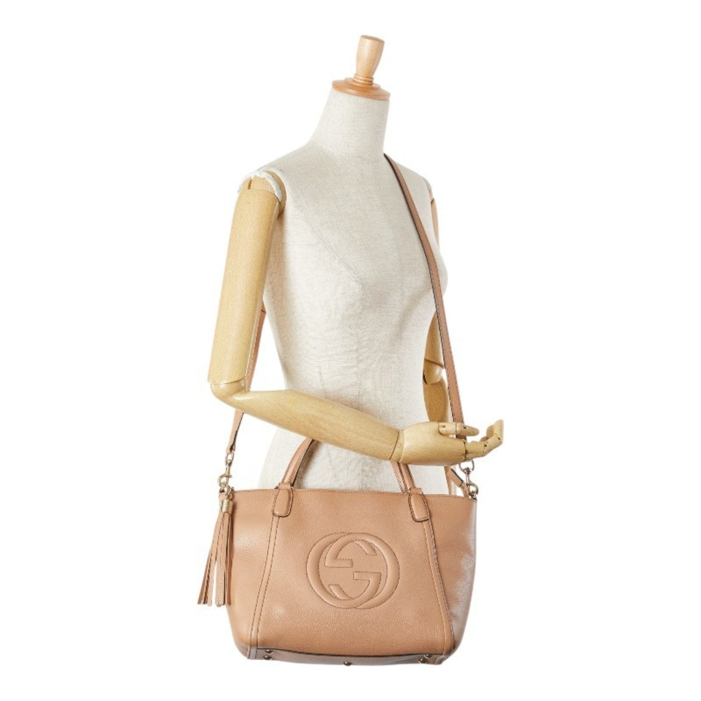 Gucci Beige Leather Handbag Shoulder Bag ( )