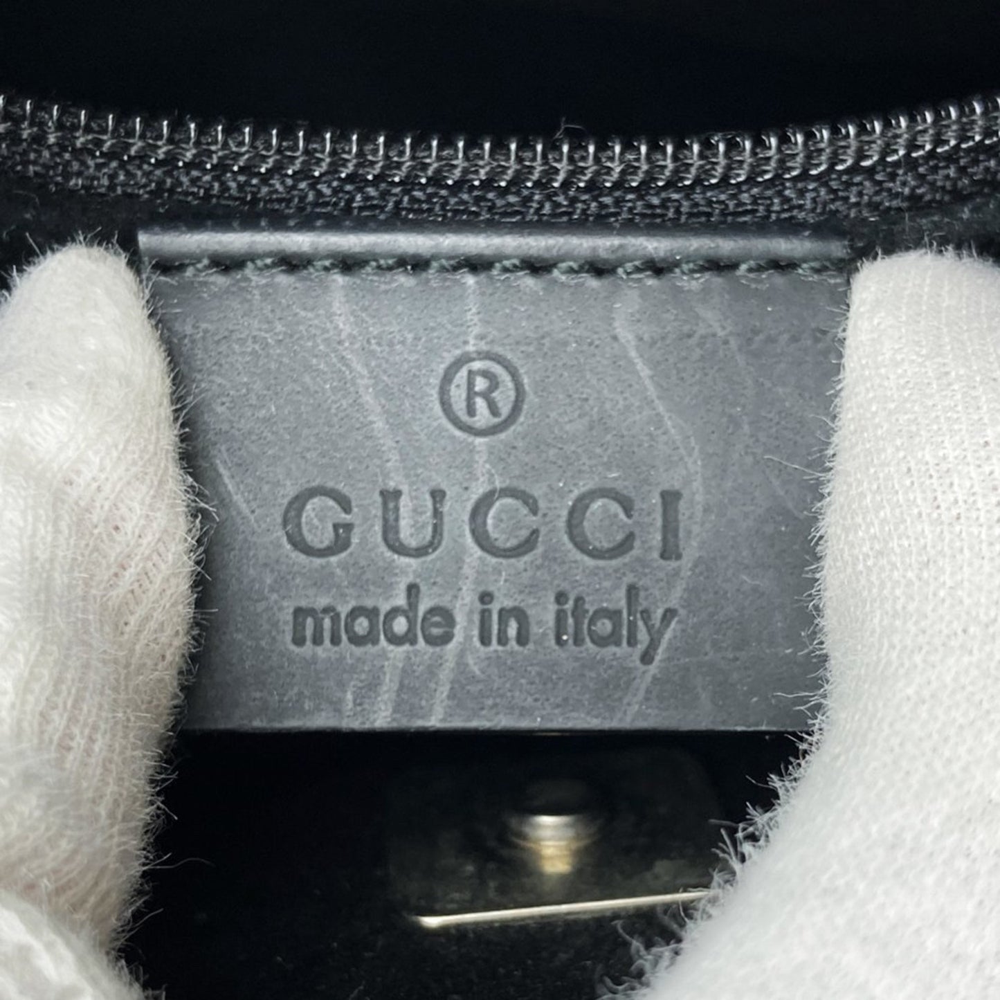 Gucci Black Red Color Leather Bamboo Shoulder Bag ( )