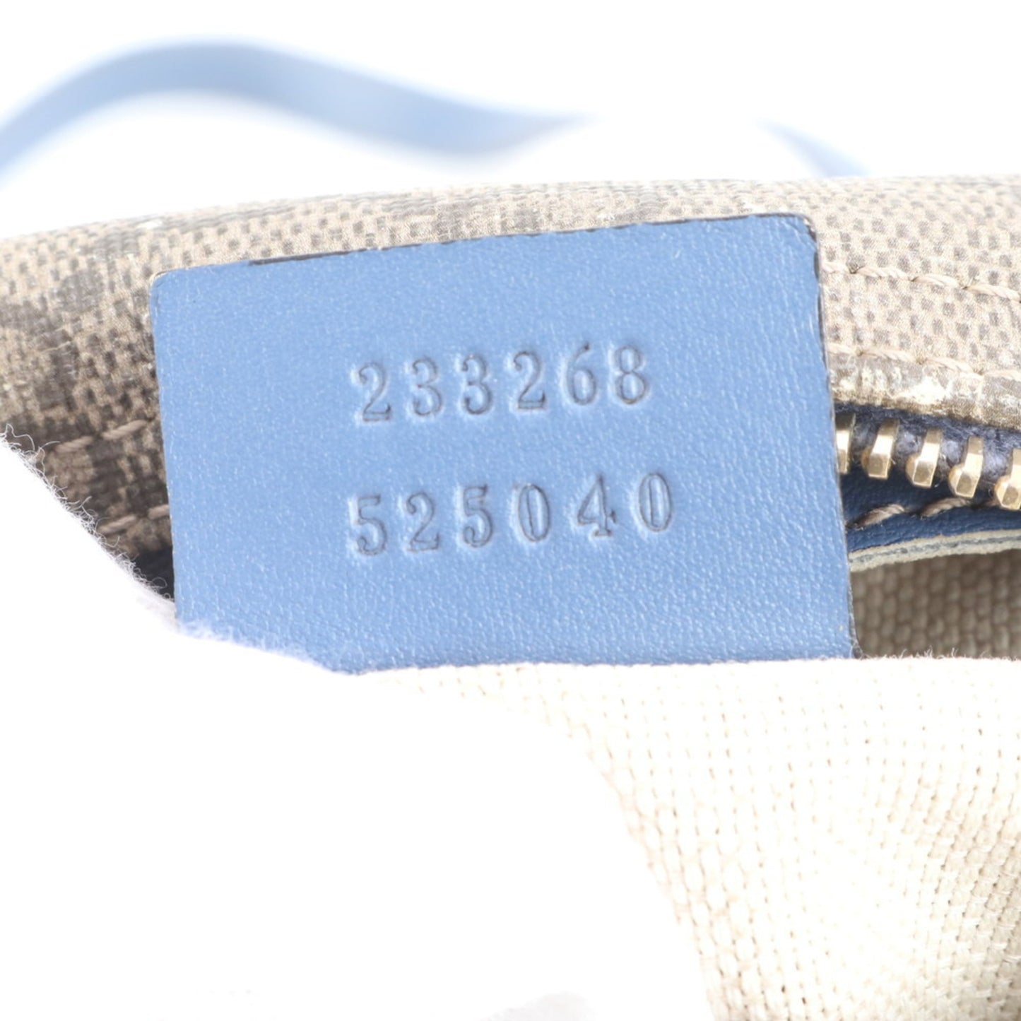 Gucci Blue Brown Leather Coated Canvas Shoulder Bag ( )