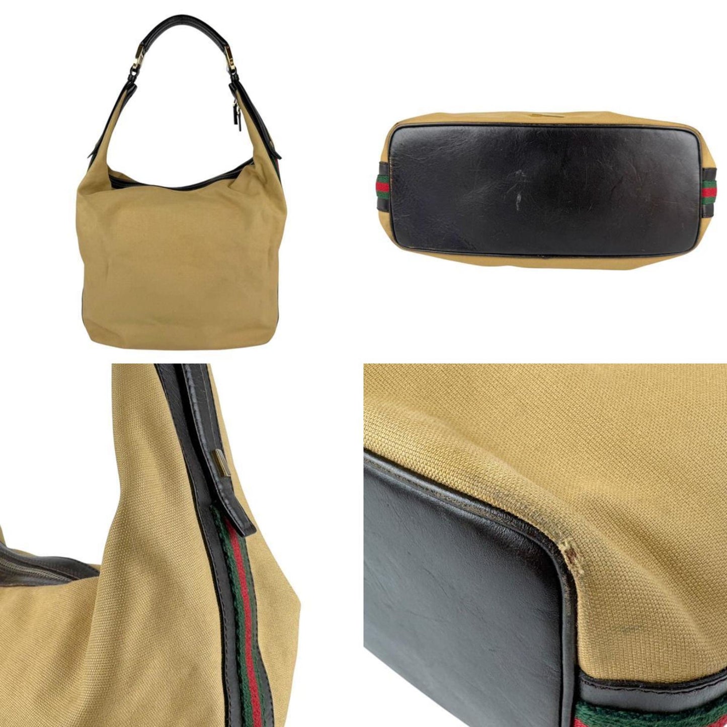 Gucci Leather Canvas Shoulder Bag