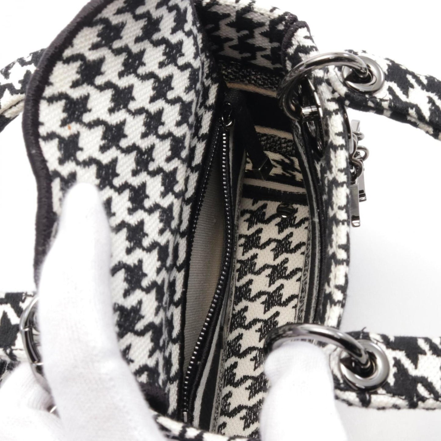 Christian Dior Black White Canvas Handbag ()