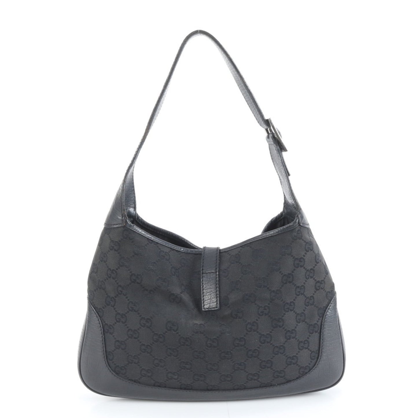 Gucci Black Leather Canvas Shoulder Bag ( )