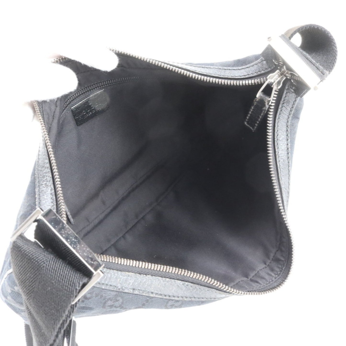 Gucci Black Leather Canvas Shoulder Bag ( )