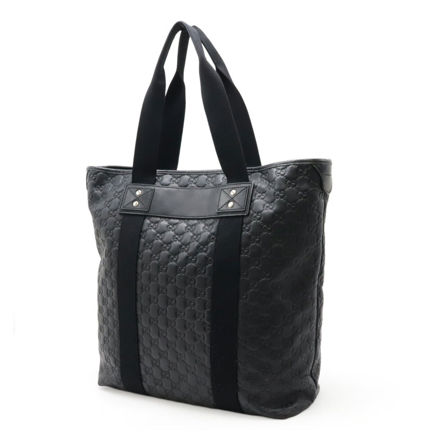Gucci Black Rubber Leather Shoulder Bag Tote Bag ( )