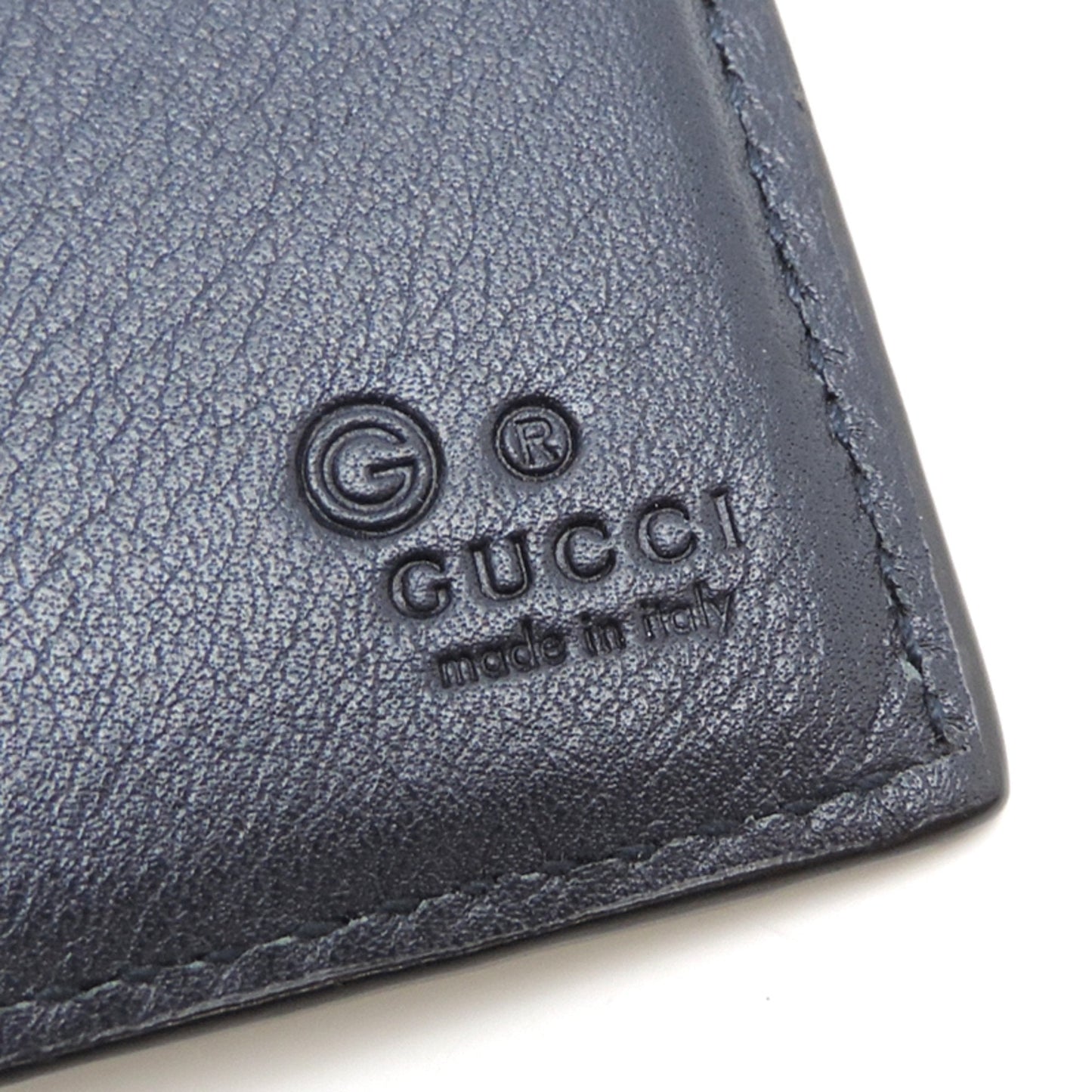 Gucci Guccissima Navy Leather Money Clip ( )