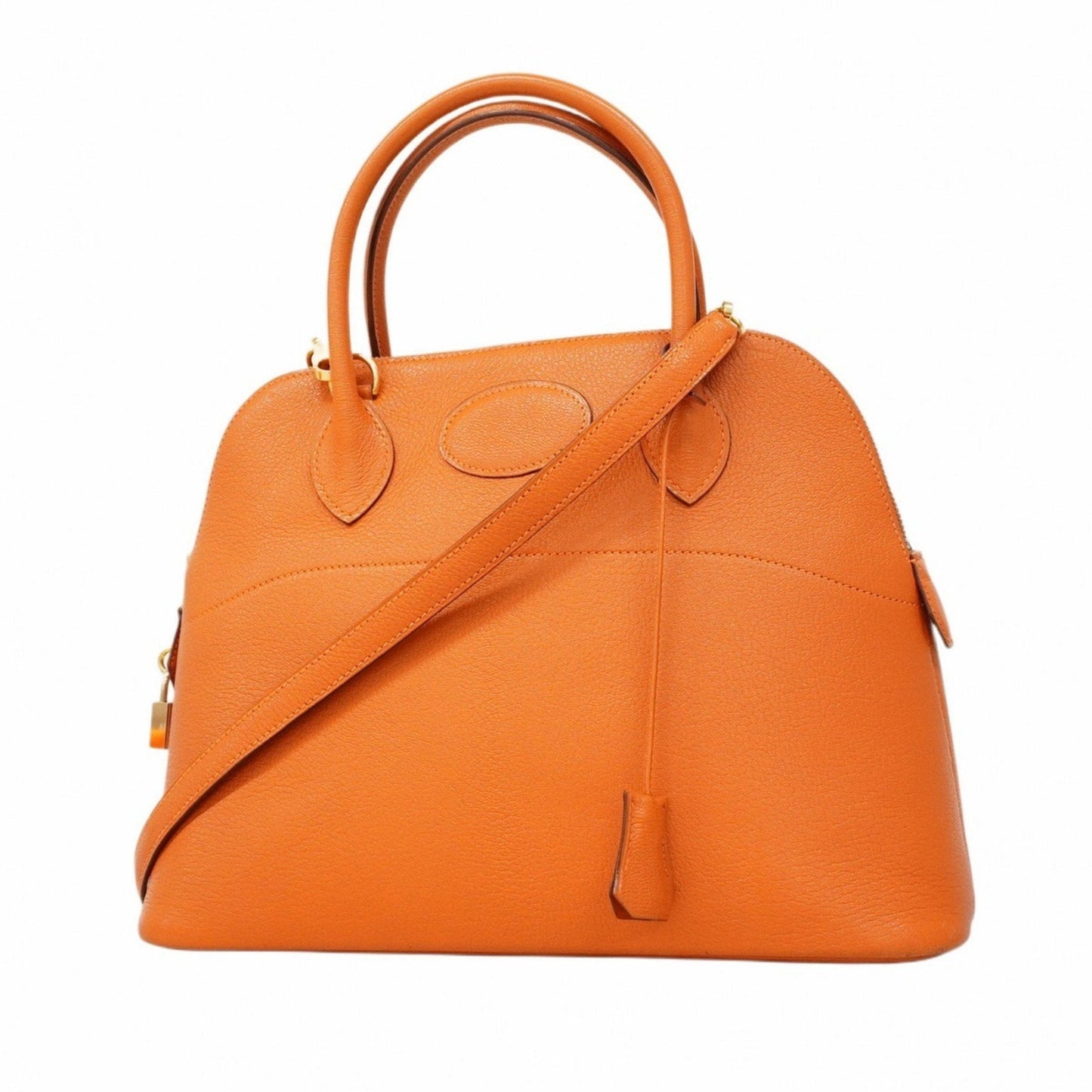 Hermes Orange Chevre Leather Handbag ( )