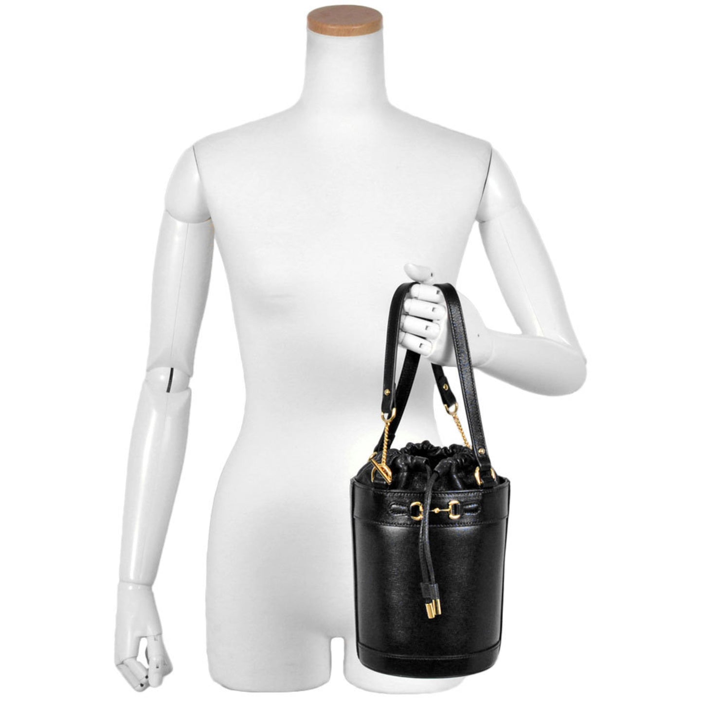 Gucci Black Leather Handbag Shoulder Bag ( )