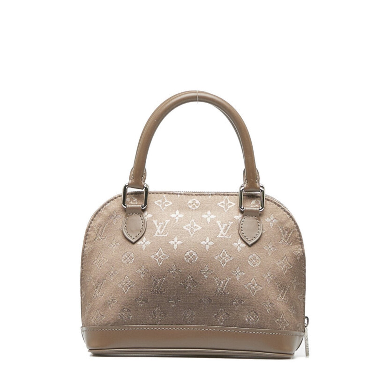 LOUIS VUITTON Monogram Satin Little Alma Handbag M92147 Brown Leather Women's