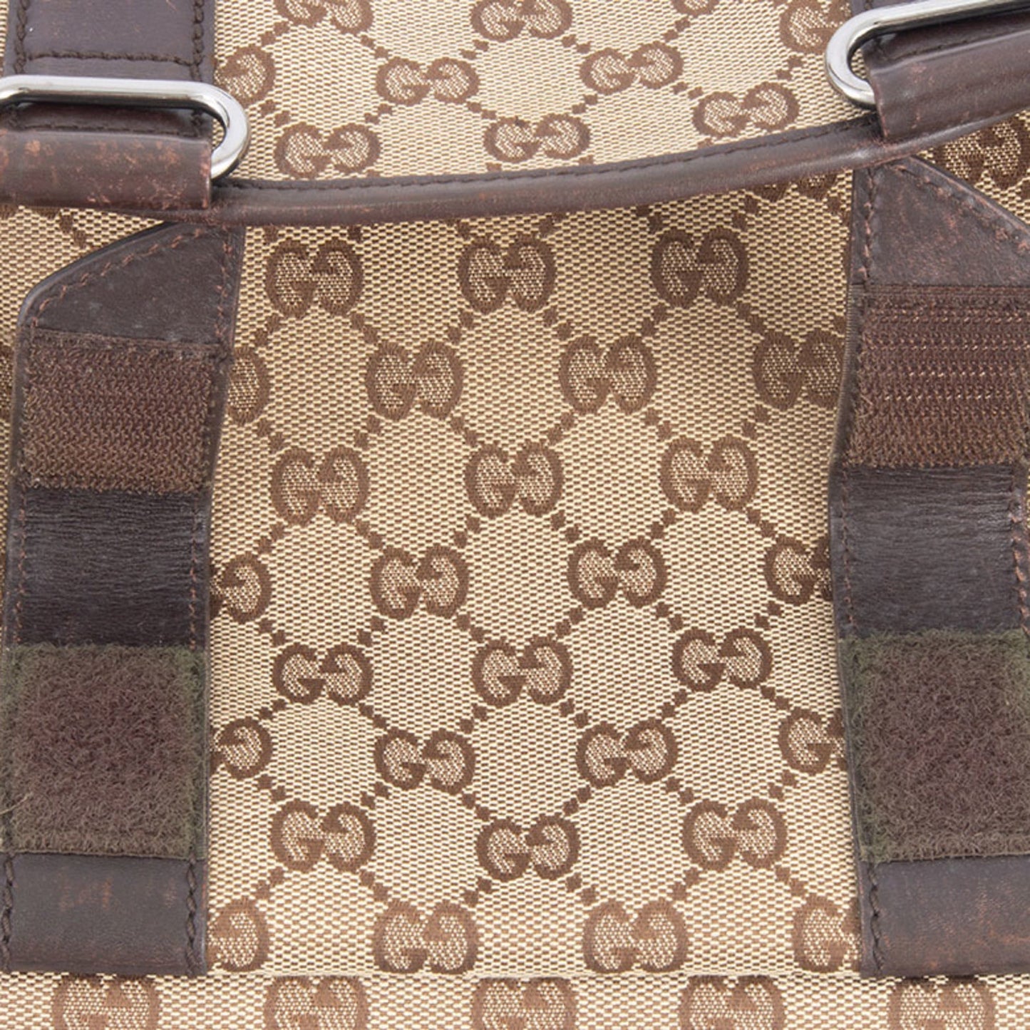 Gucci Beige Brown Gg Canvas Leather Shoulder Bag ( )