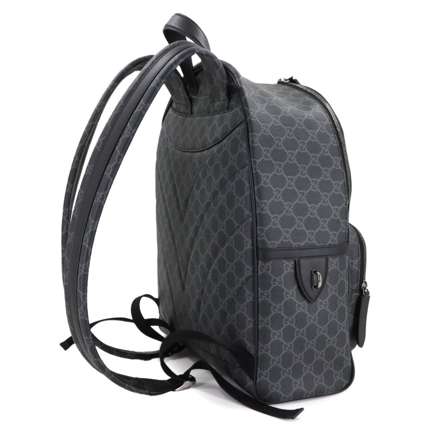 Gucci Black Fabric Leather Backpack ( )