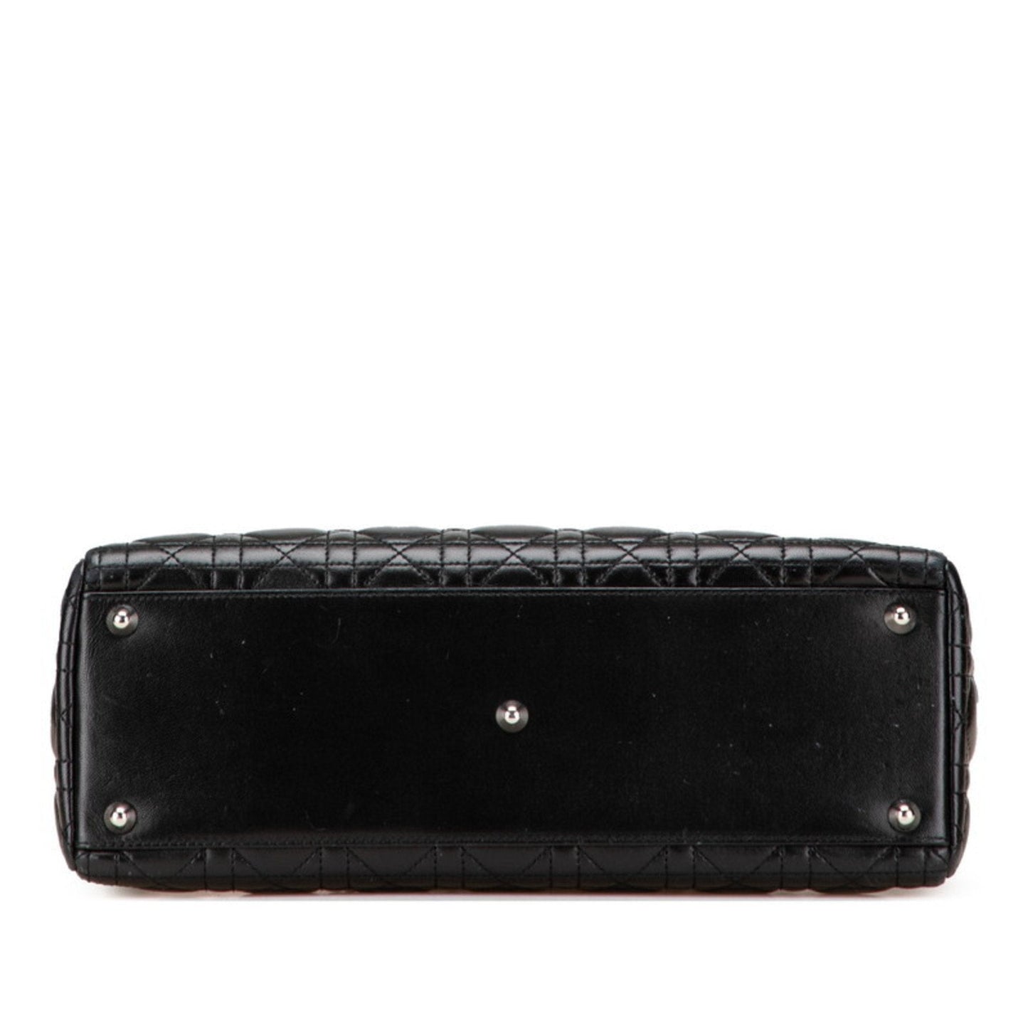 Christian Dior Lady Dior Black Leather Handbag Shoulder Bag ()