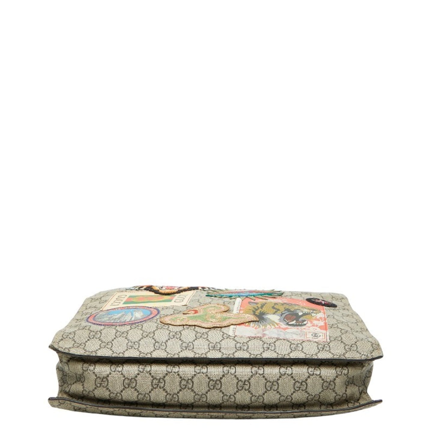 Gucci Beige Multi-Color Pvc Leather Shoulder Bag Tote Bag ( )