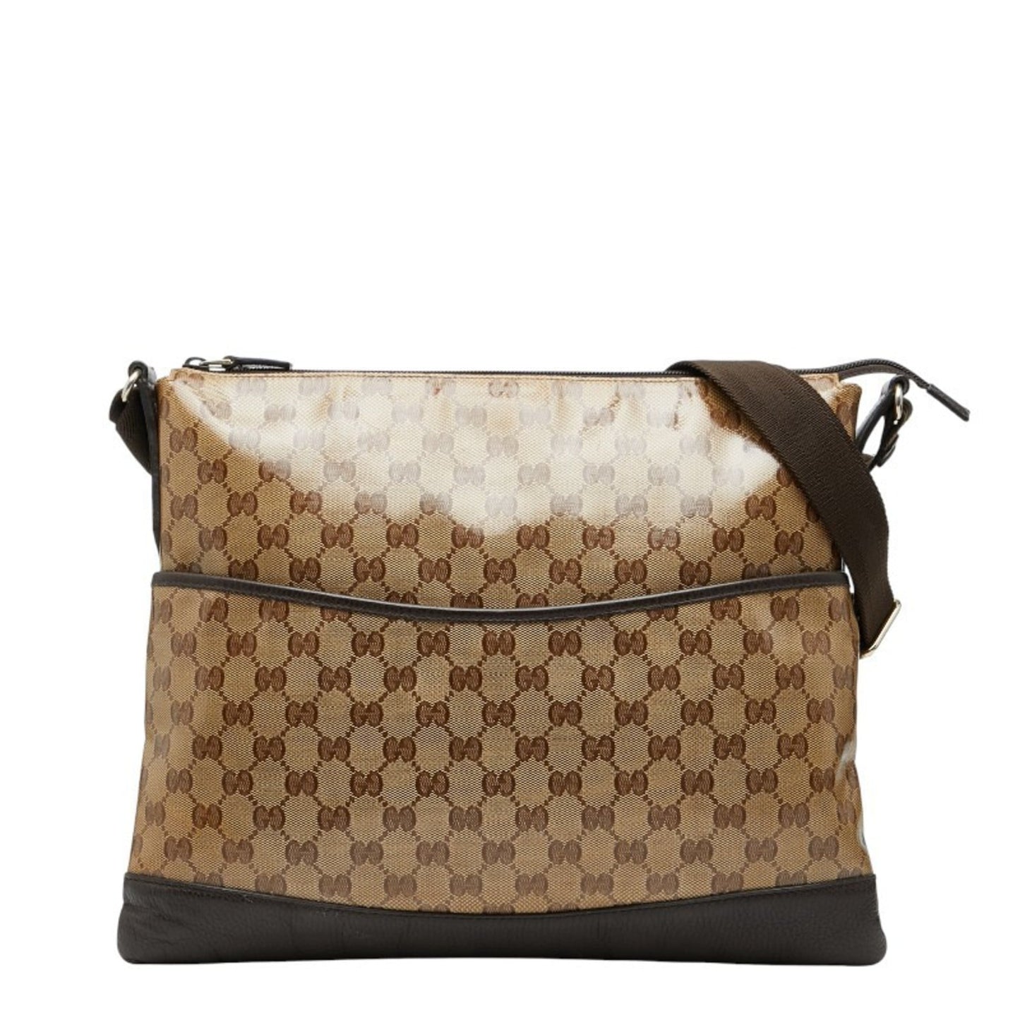 Gucci Beige Brown Pvc Leather Shoulder Bag ( )