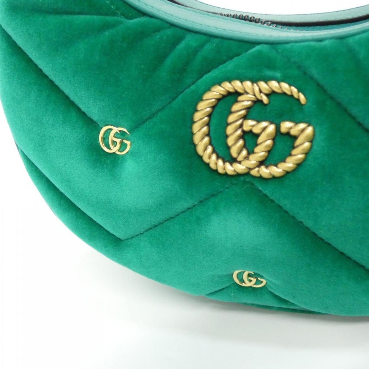 Gucci Green Velvet Shoulder Bag ( )