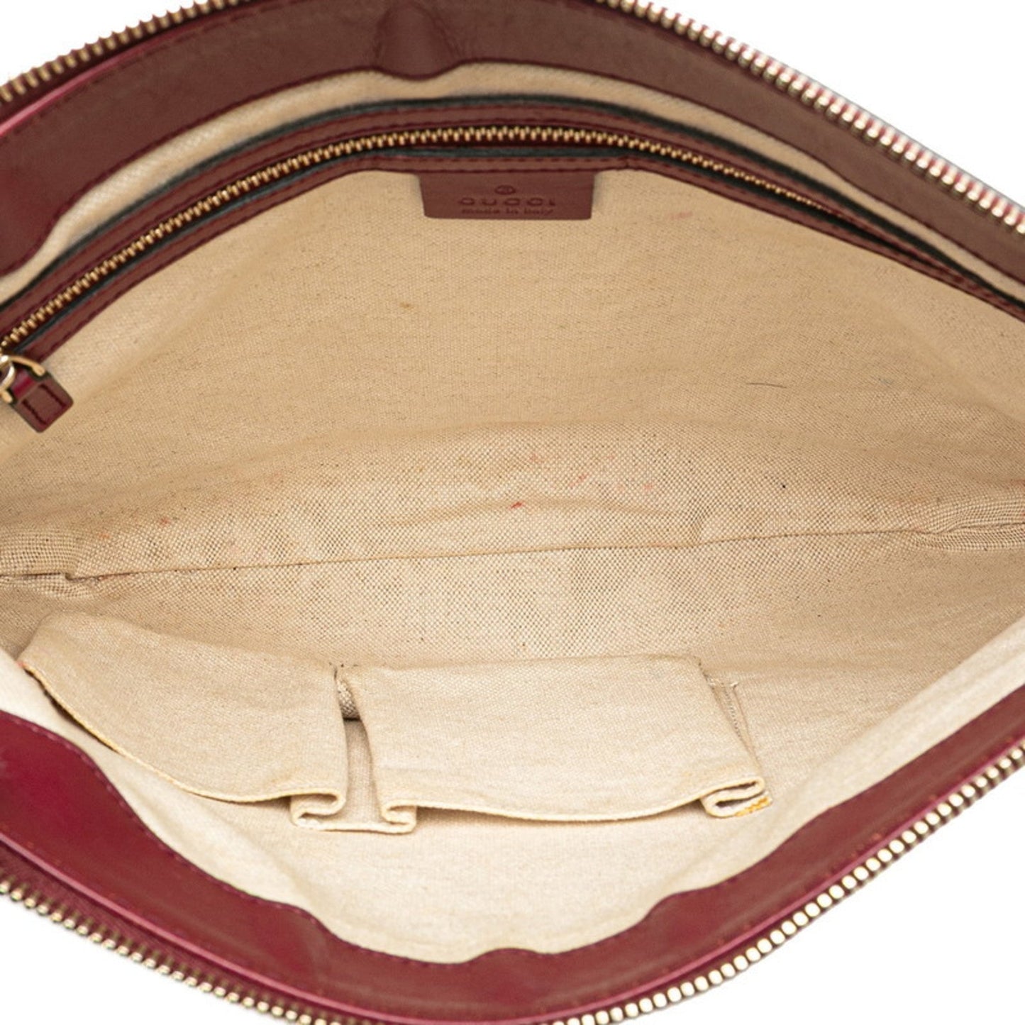 Gucci Beige Wine Canvas Leather Shoulder Bag ( )