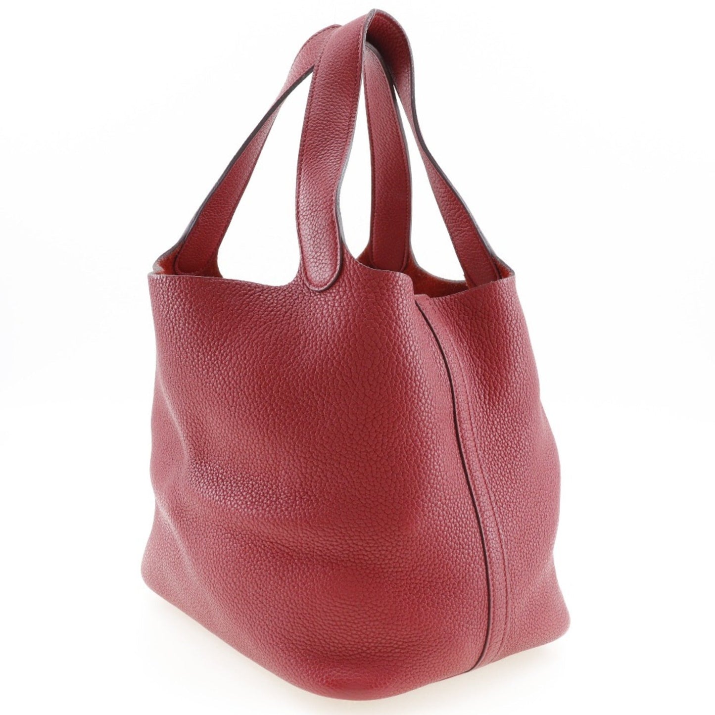 Hermes Picotin Red Color Taurillon Clemence Leather Handbag ( )