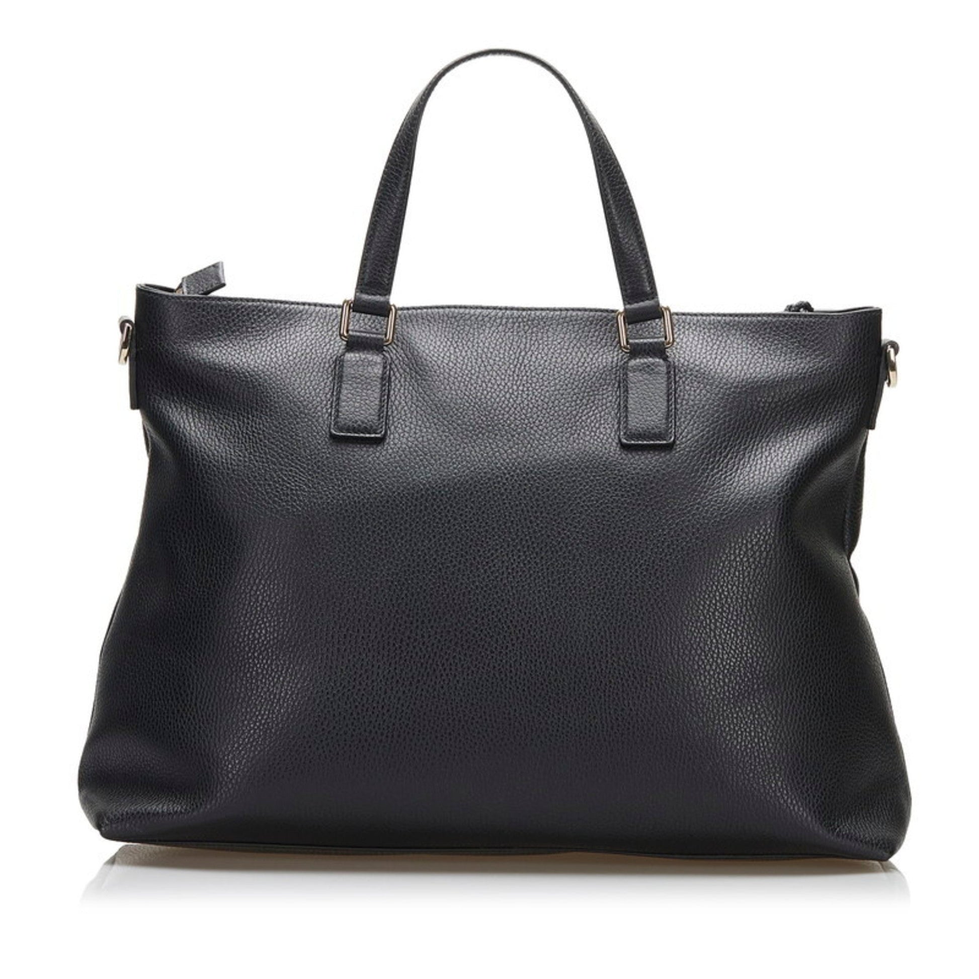 Gucci Bamboo Black Leather Tote Style 5