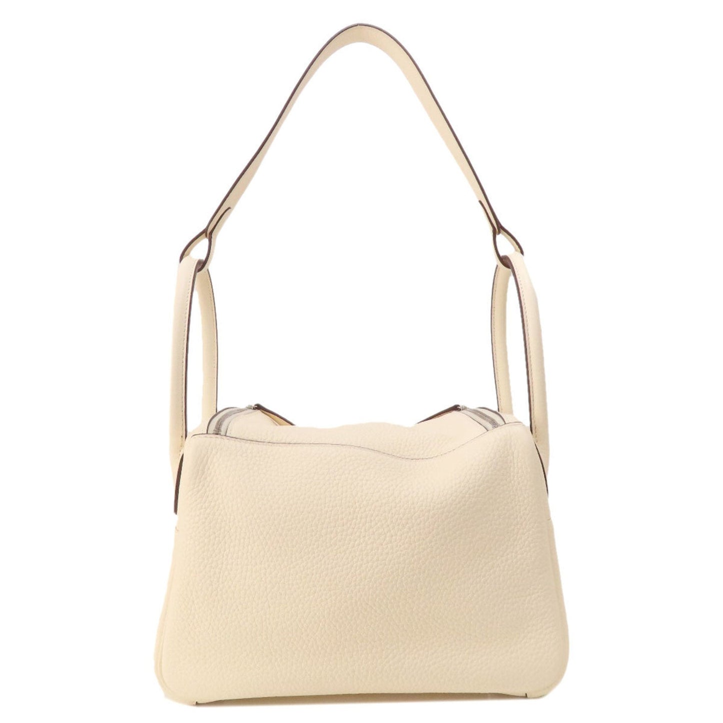 Hermes White Taurillon Clemence Leather Handbag ( )