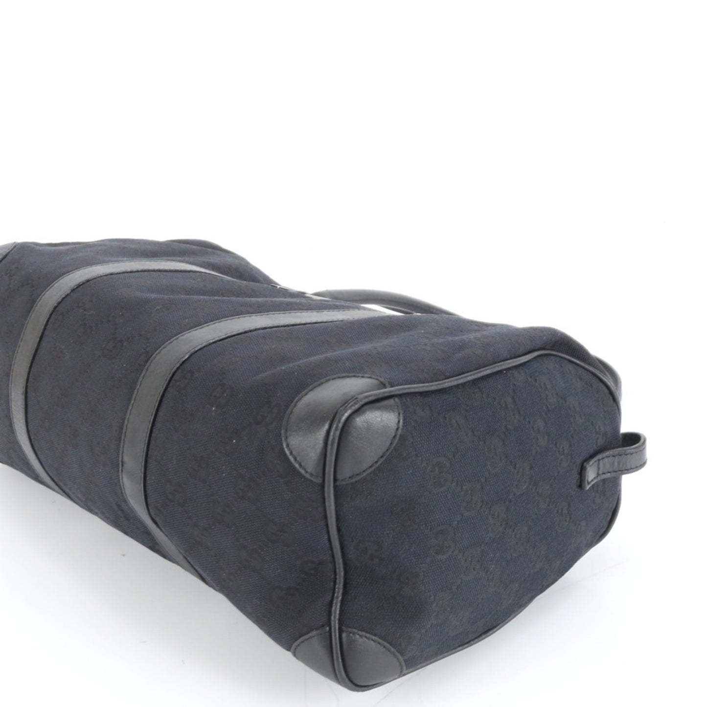 Gucci Black Leather Canvas Tote Bag ( )
