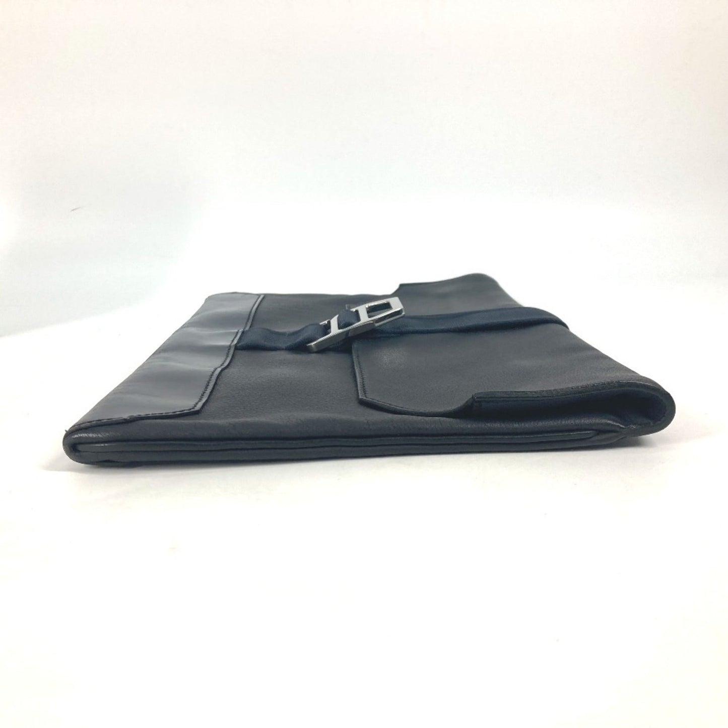 Hermes Navy Leather Clutch Bag Pouch ( )
