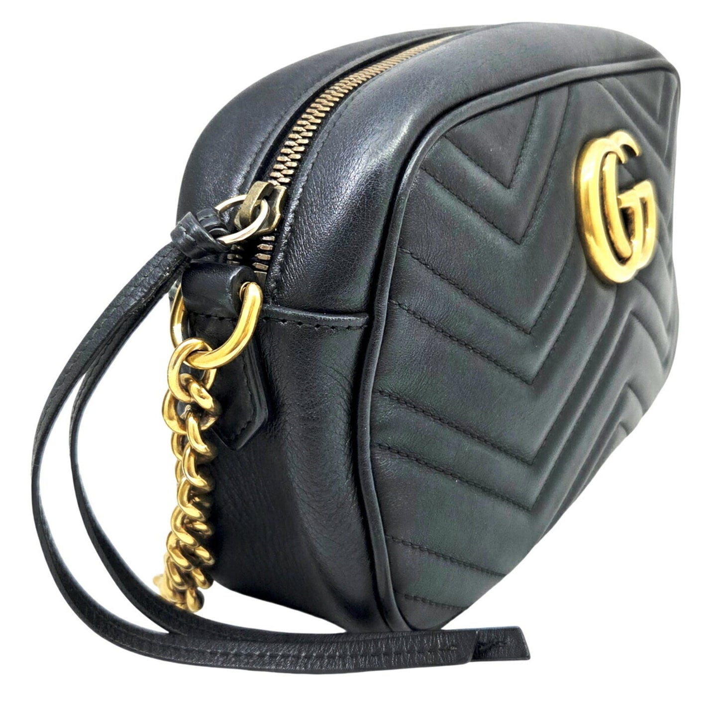 Gucci Black Leather Shoulder Bag ( )