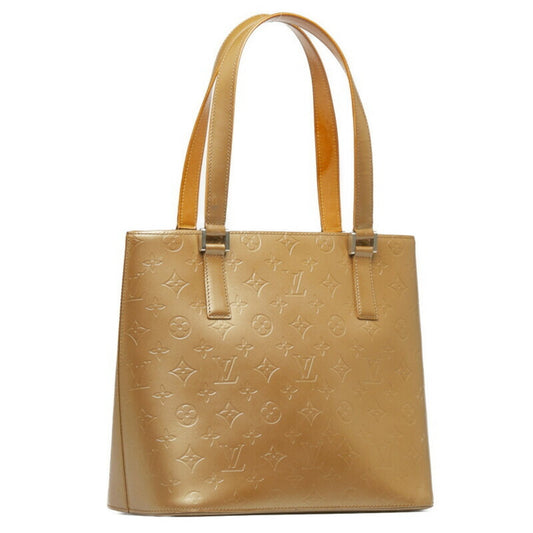 LOUIS VUITTON Monogram Matte Stockton Tote Bag Ambre Gold Leather Women's