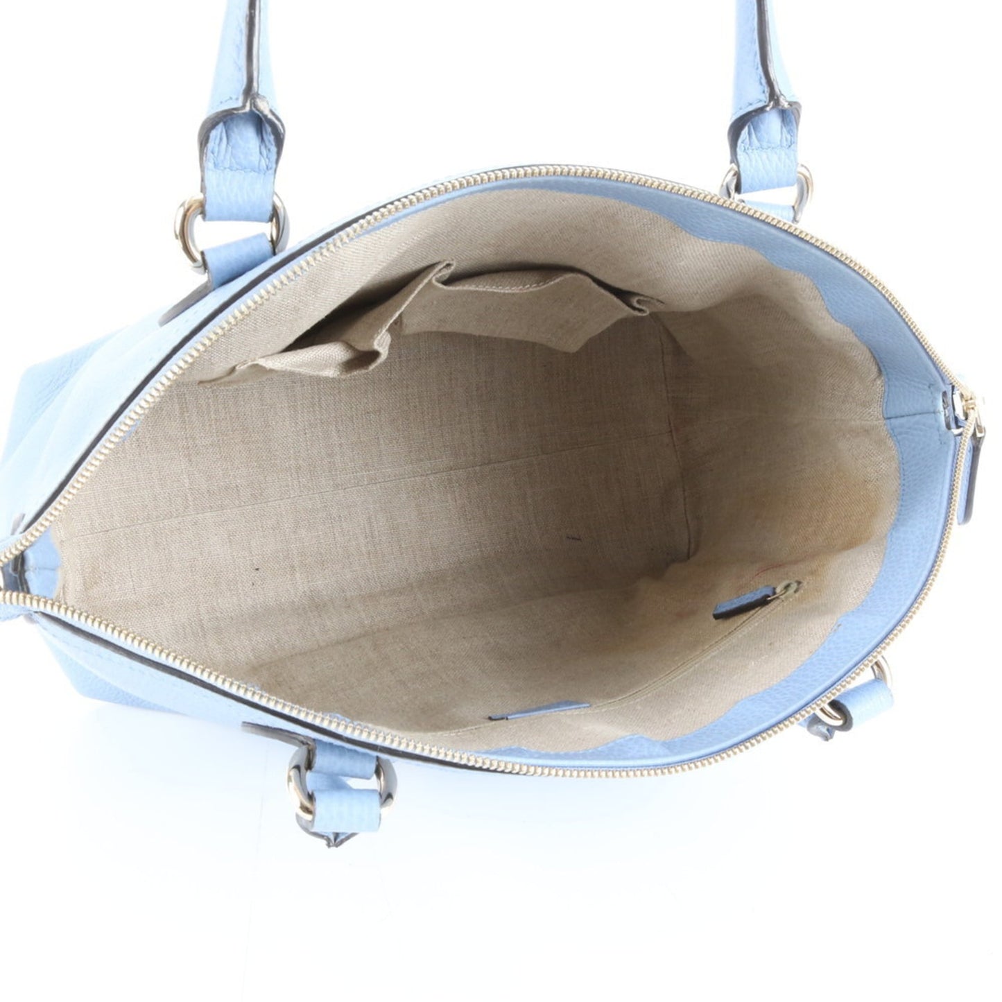 Gucci Light Blue Leather Handbag Tote Bag ( )