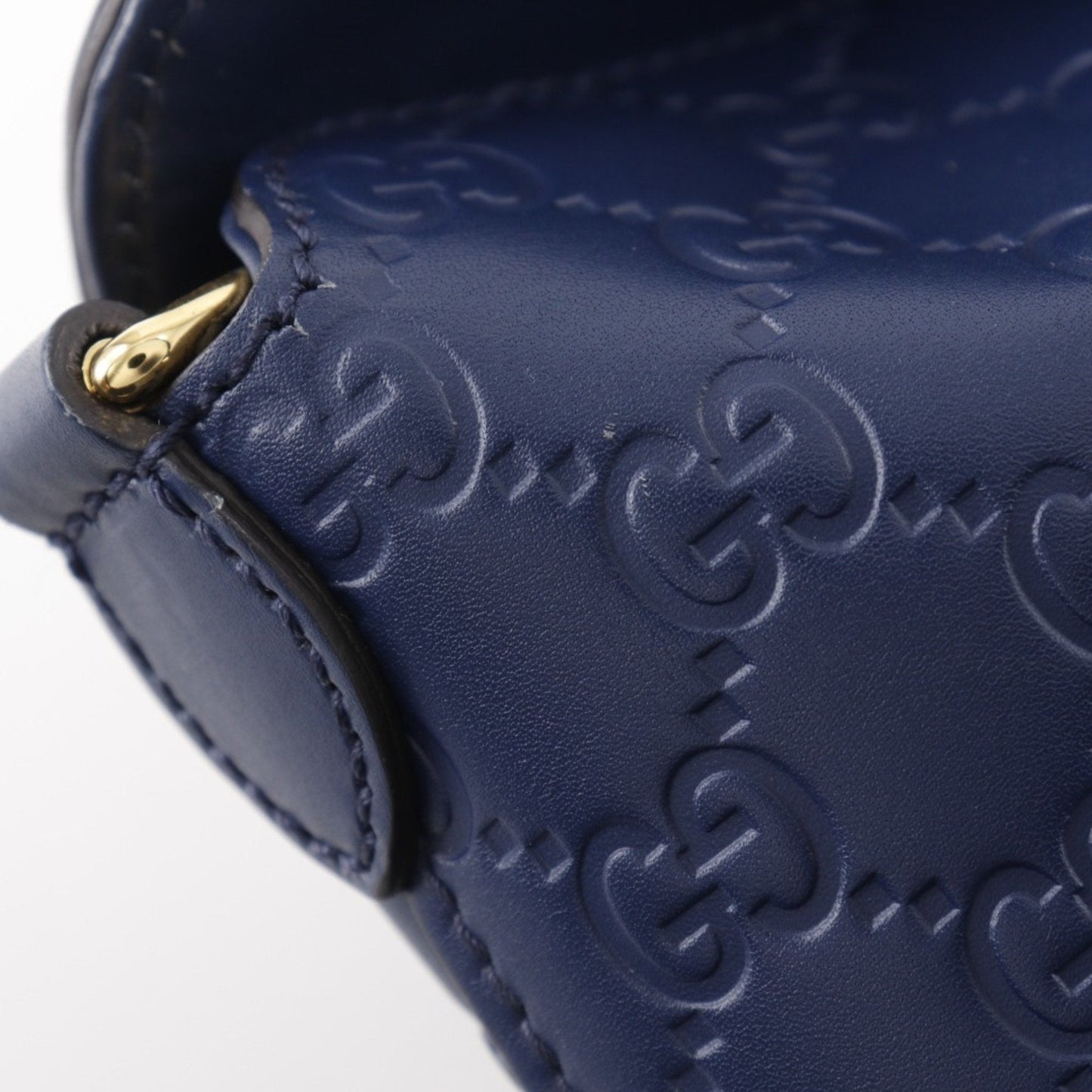 Gucci Navy Leather Handbag ( )