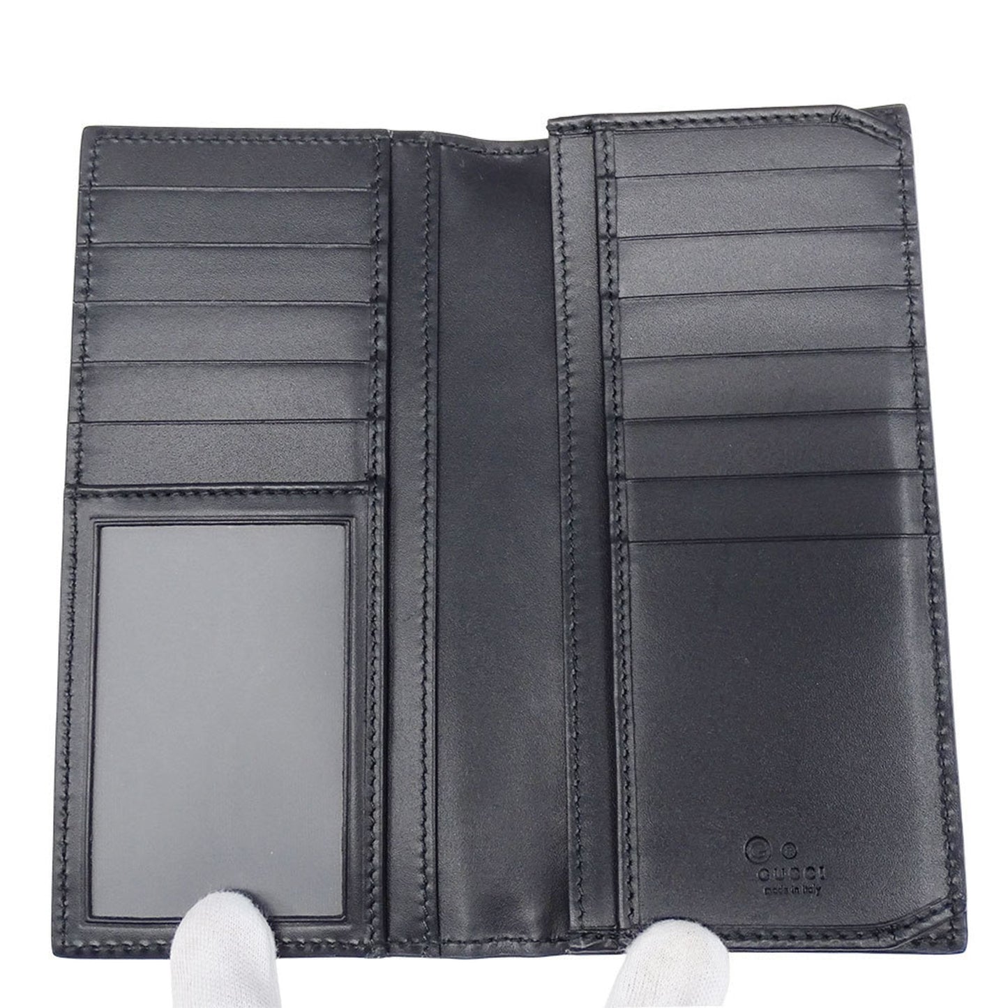 Gucci Black Leather Long Wallet (Bi-Fold) ( )