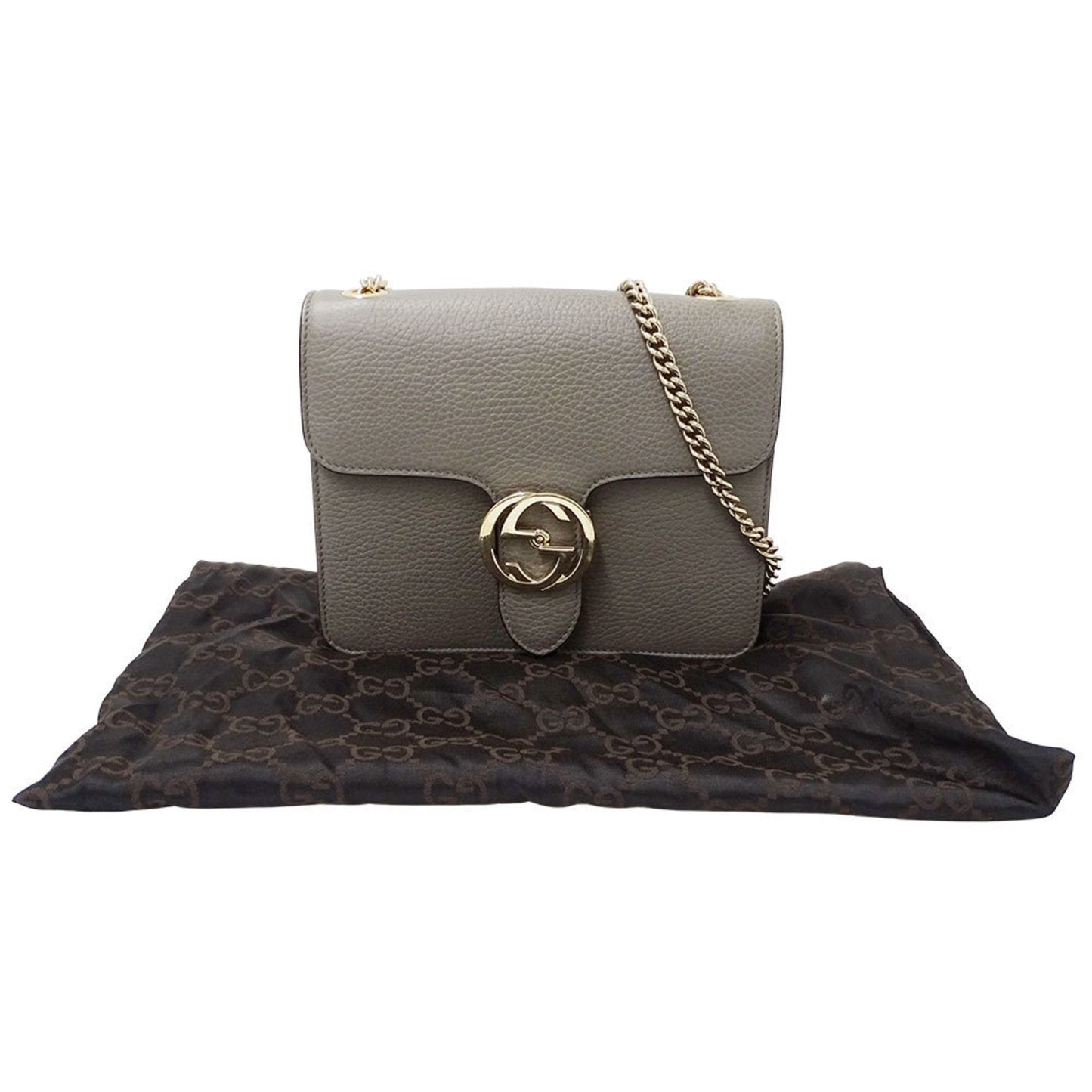 Gucci Gray Leather Shoulder Bag ( )