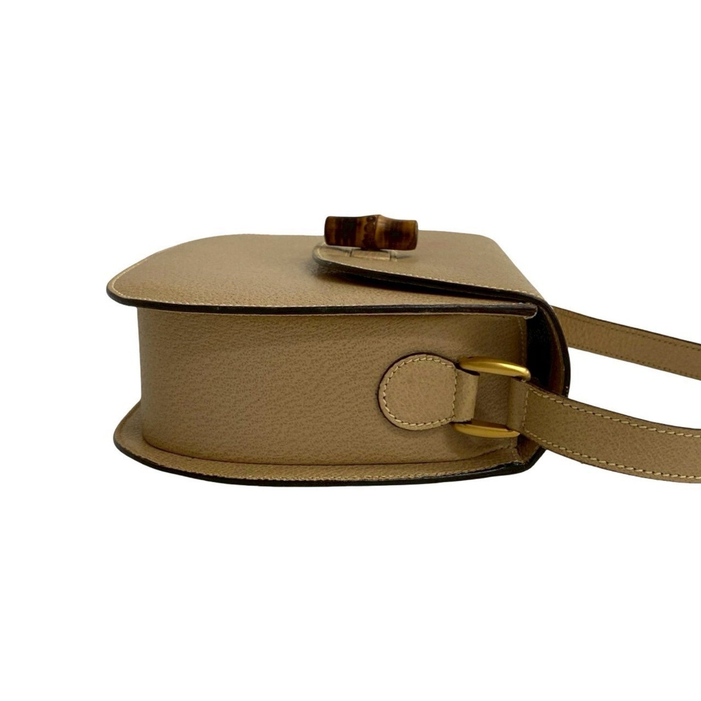 Gucci Beige Leather Bamboo Pochette Shoulder Bag ( )