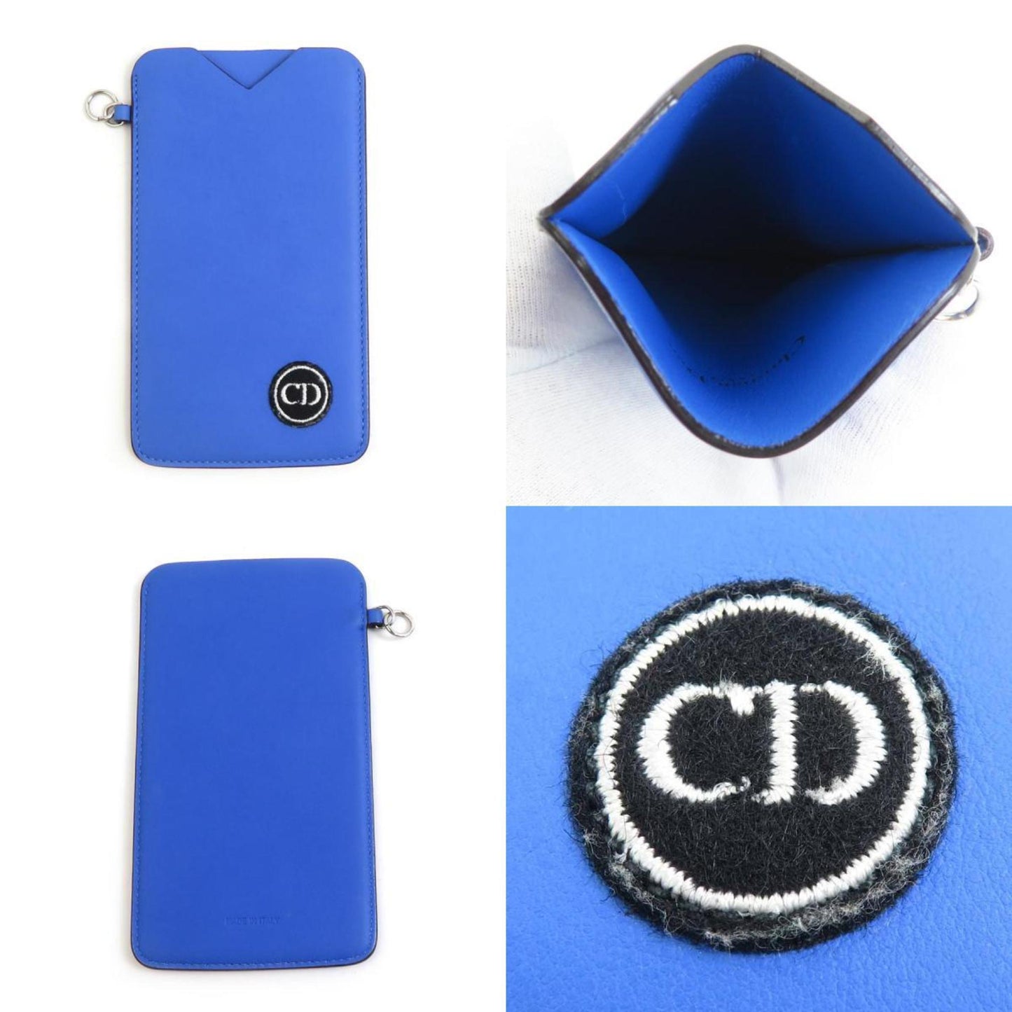 Christian Dior Blue Purple Leather Pouch ()