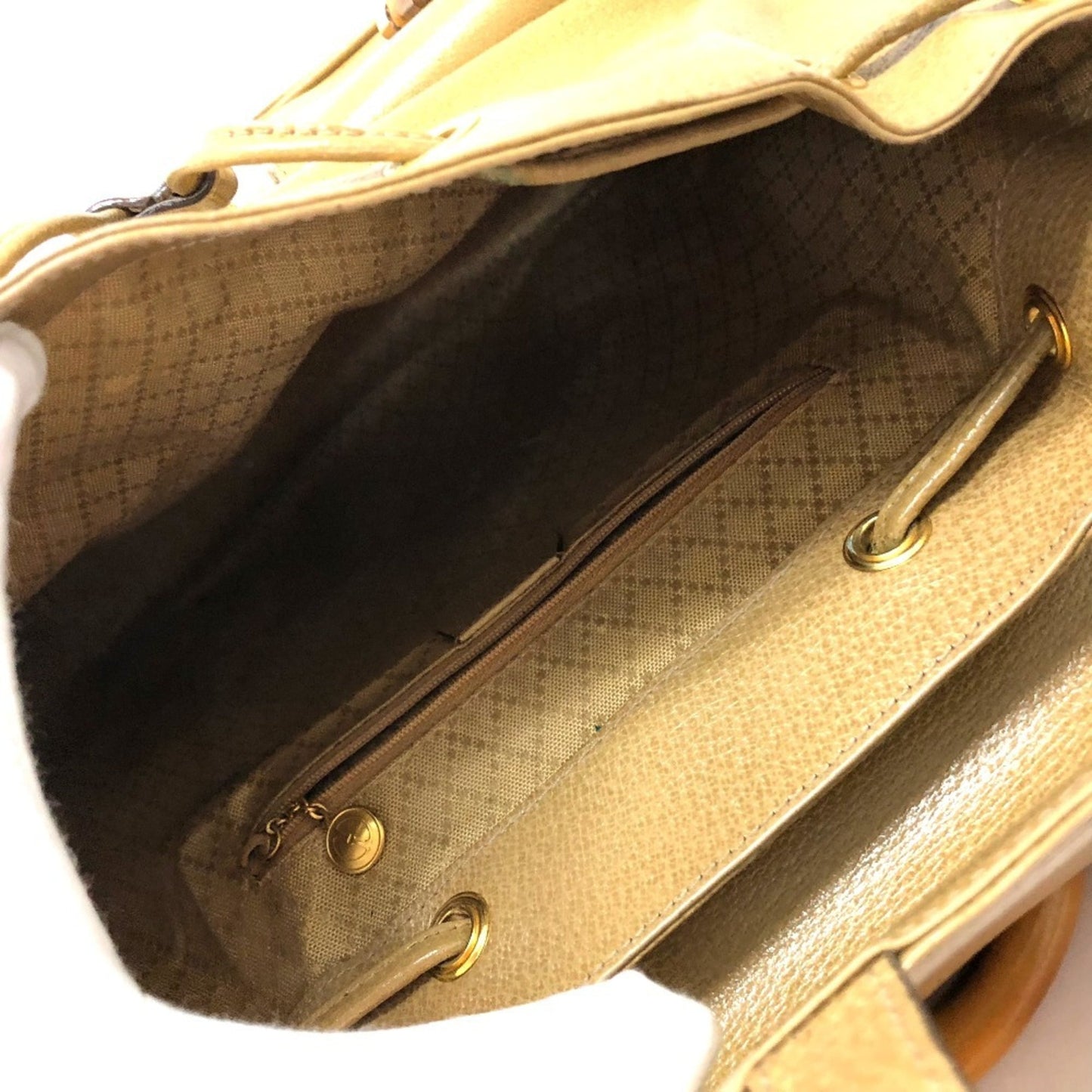 Gucci Bamboo Beige Leather Backpack ( )
