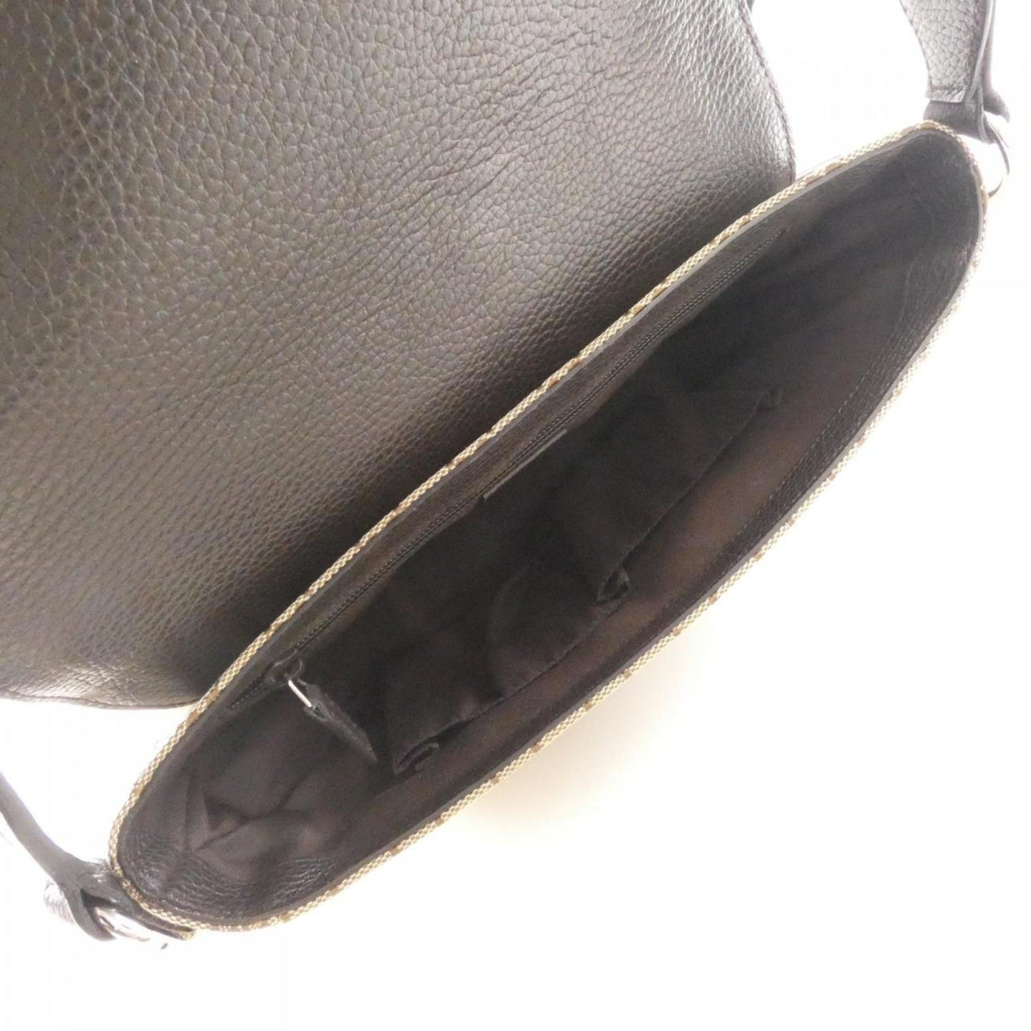 Gucci Beige Brown Gg Canvas Leather Shoulder Bag ( )