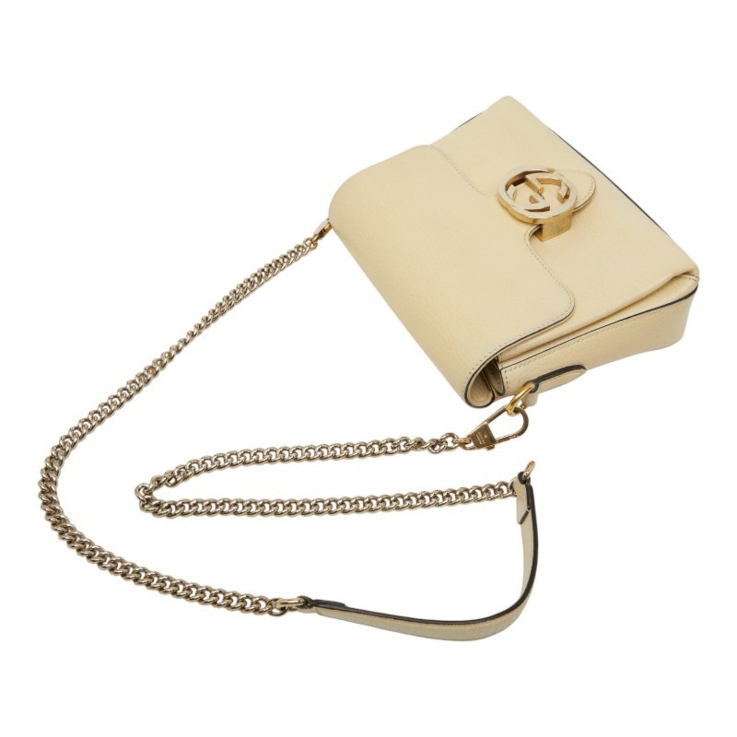 Gucci Beige Ivory Leather Shoulder Bag ( )
