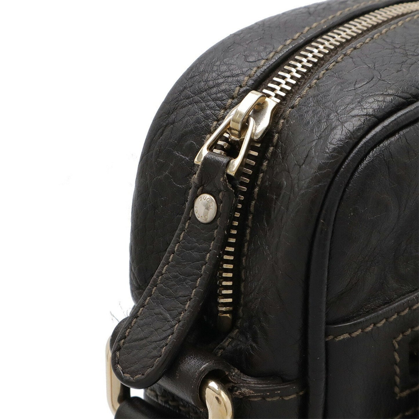 Gucci Dark Brown Leather Shoulder Bag ( )