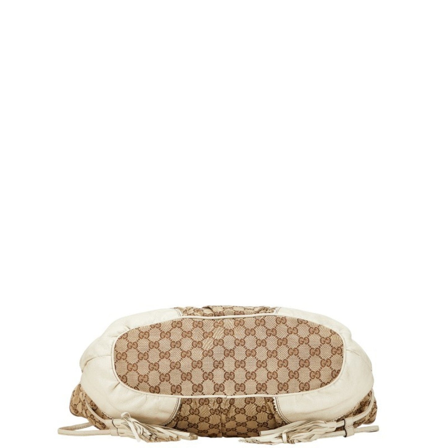 Gucci Gg Canvas Beige White Gg Canvas Leather Shoulder Bag Tote Bag ( )