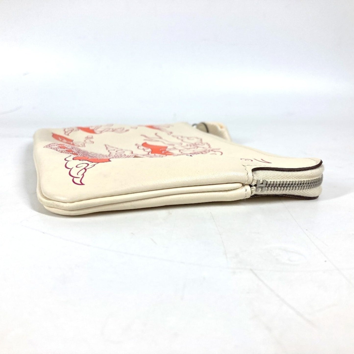 Hermes Ivory Leather Clutch Bag Pouch ( )