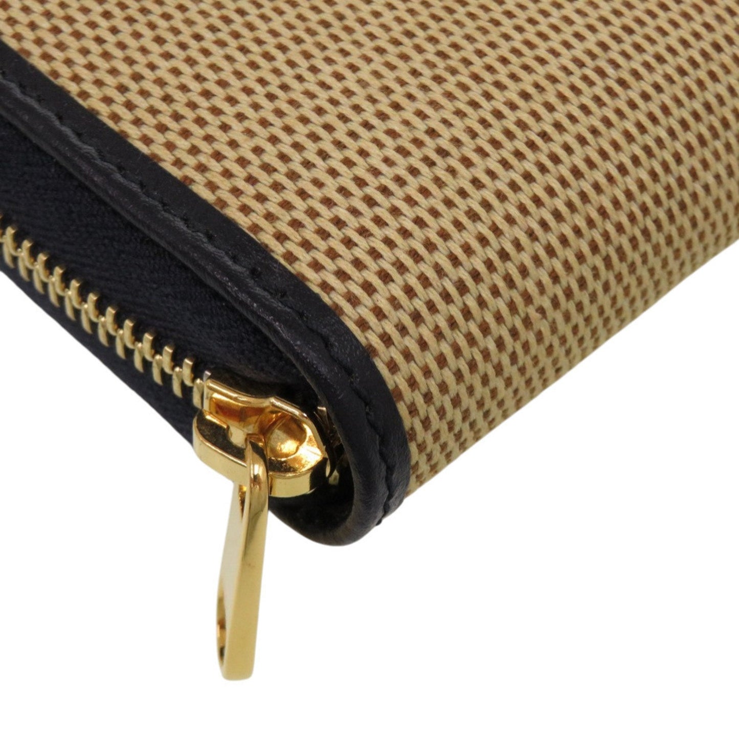 Gucci Beige Navy Canvas Leather Long Wallet (Bi-Fold) ( )