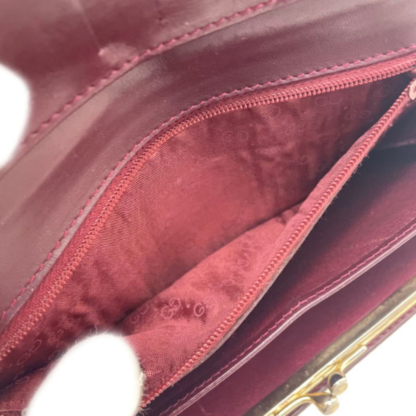 Gucci Bordeaux Leather Long Wallet (Bi-Fold) ( )