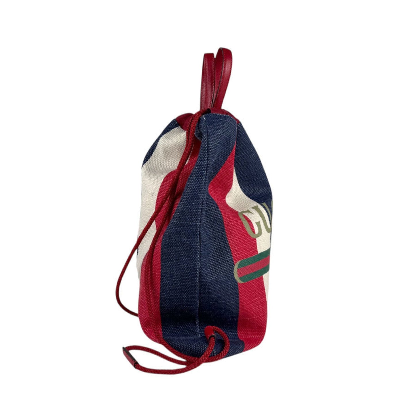Gucci Blue Red Color White Backpack ( )