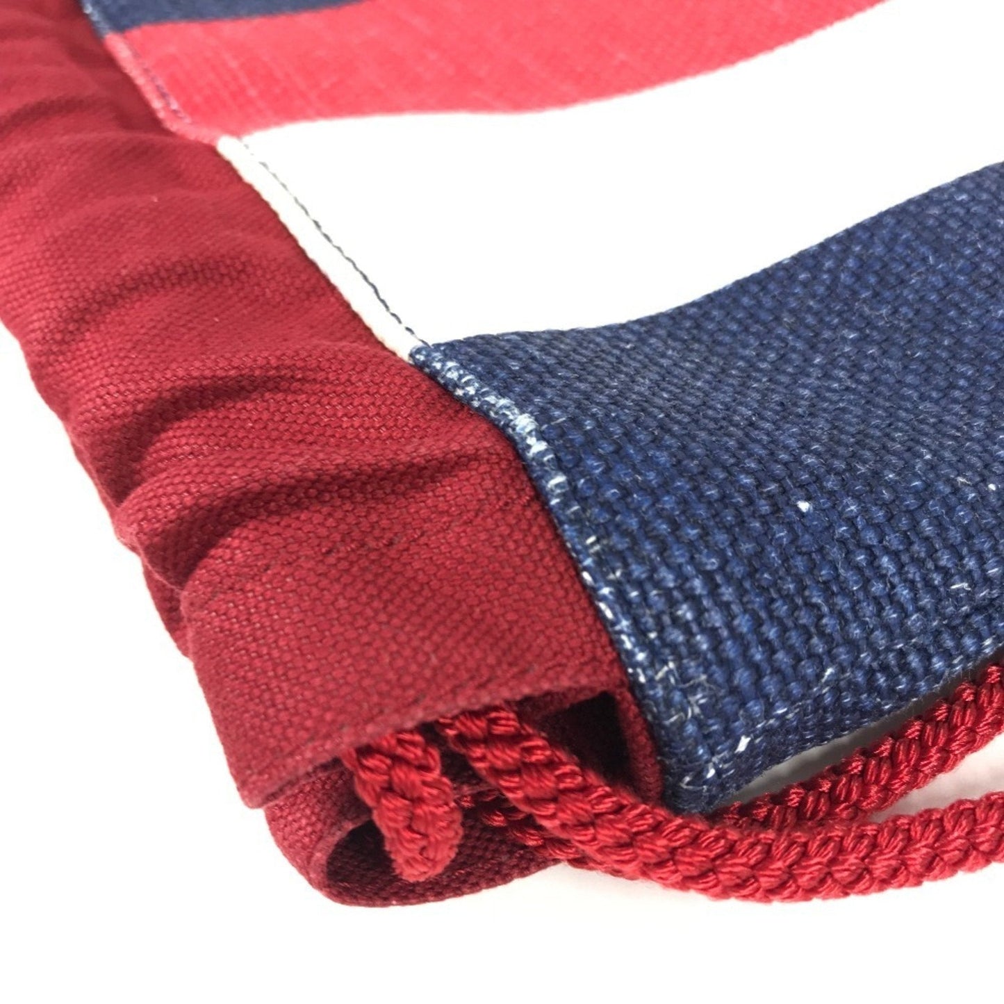 Gucci Navy Red Color White Leather Canvas Backpack Handbag Tote Bag ( )