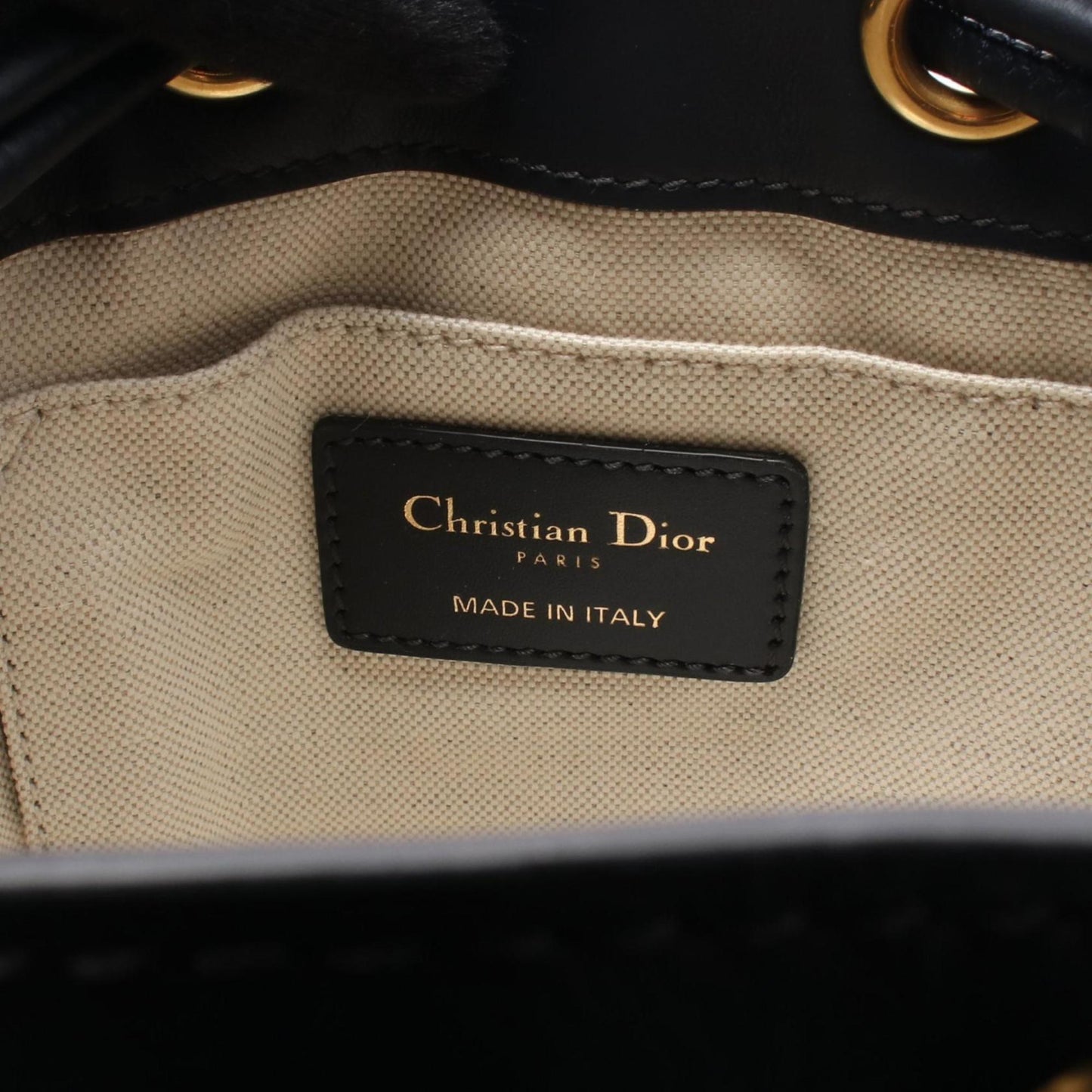 Christian Dior Gray Navy Canvas Leather Backpack ()