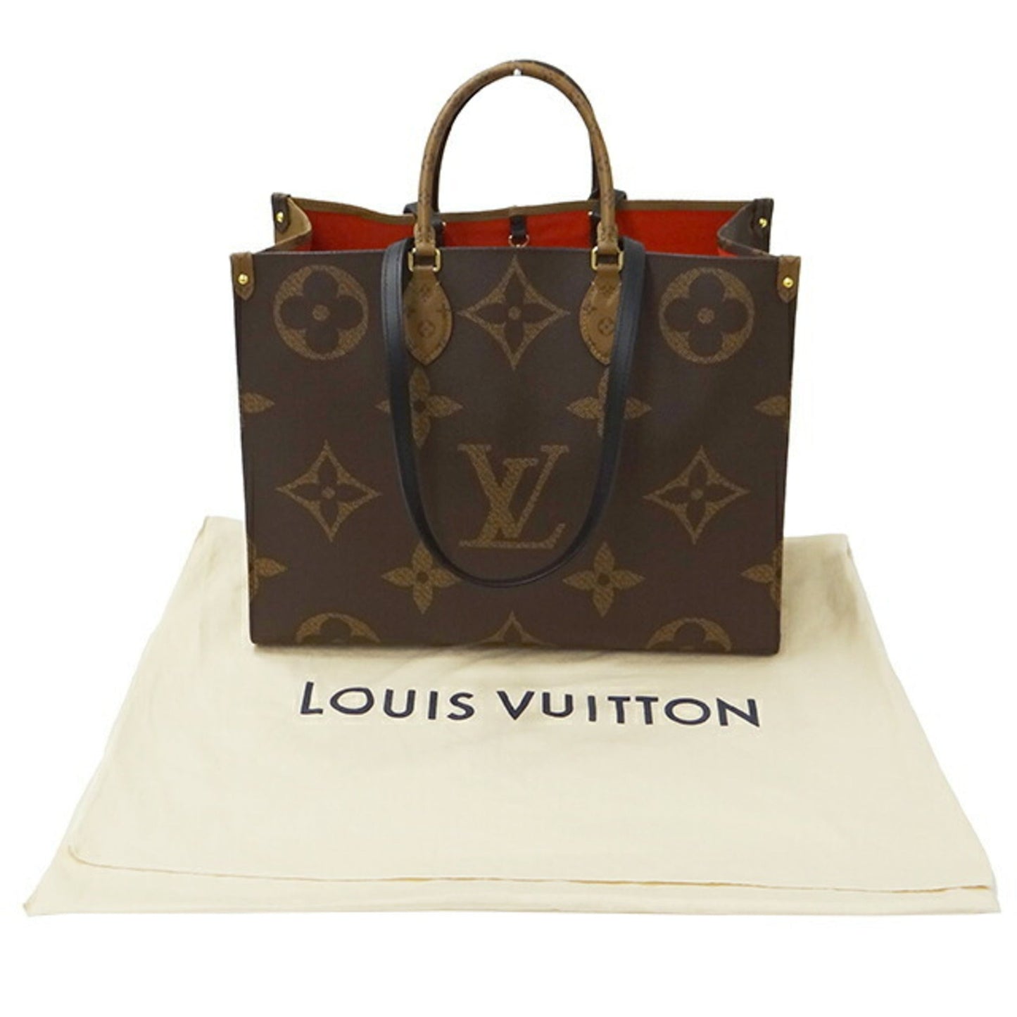 LOUIS VUITTON Bag Monogram Giant Reverse Women's Handbag Shoulder 2way On the Go GM Brown M45320