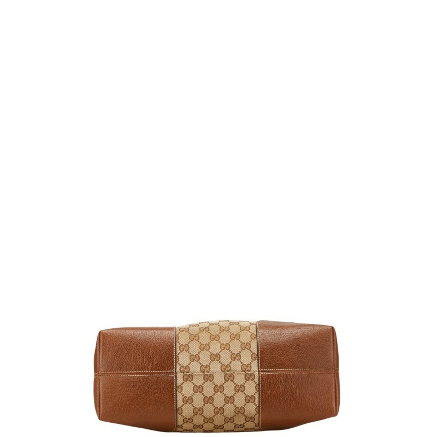 Gucci Gg Canvas Beige Brown Gg Canvas Leather Handbag Tote Bag ( )