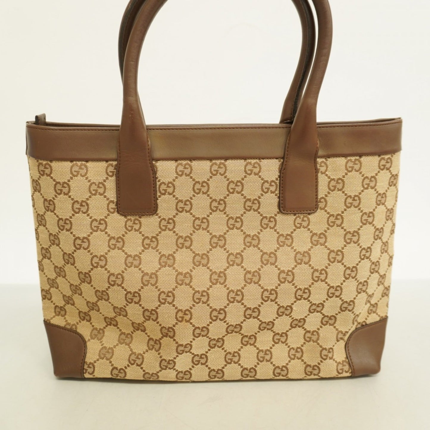 Gucci Beige Brown Canvas Tote Bag ( )