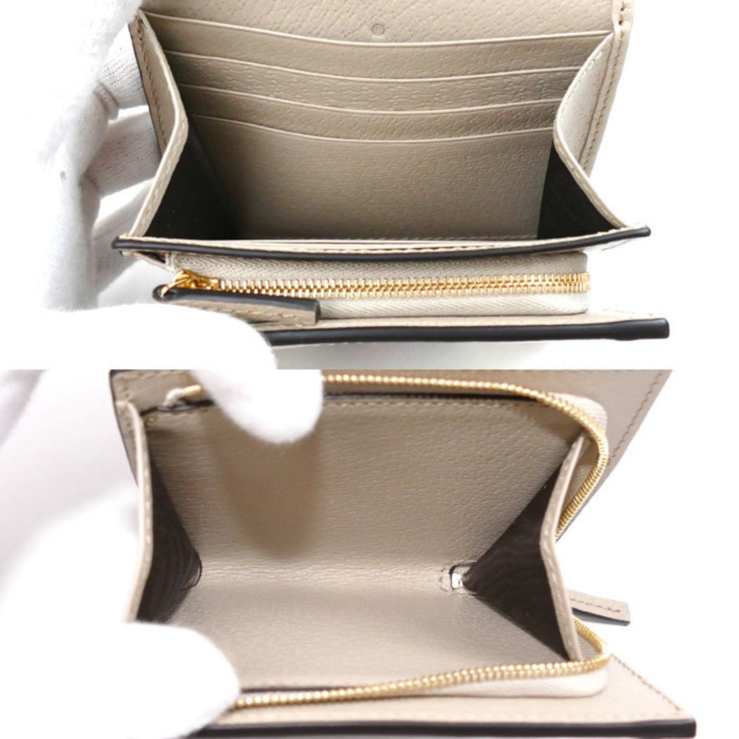 Gucci Beige White Gg Supreme Canvas Leather Wallet (Bi-Fold) ( )