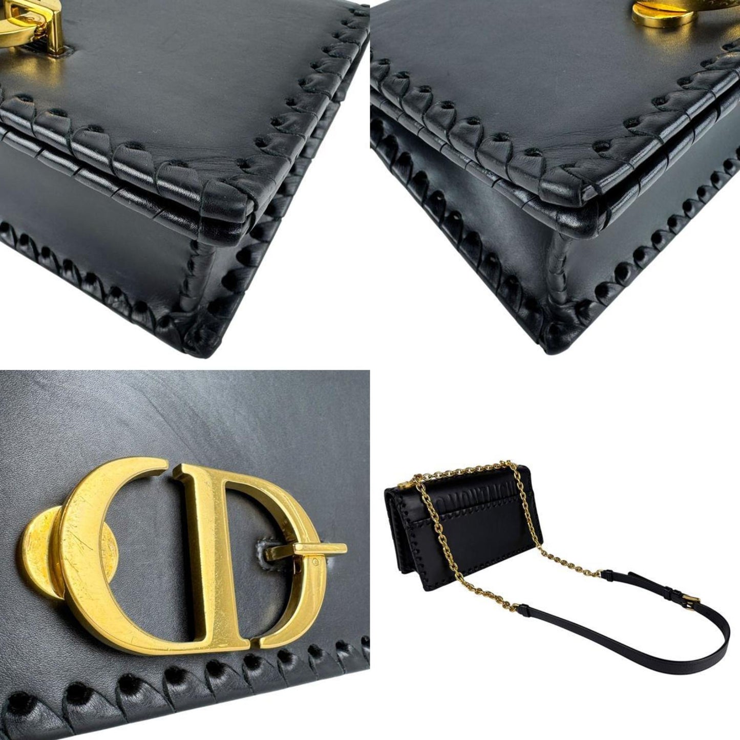 Christian Dior Black Leather Shoulder Bag ()